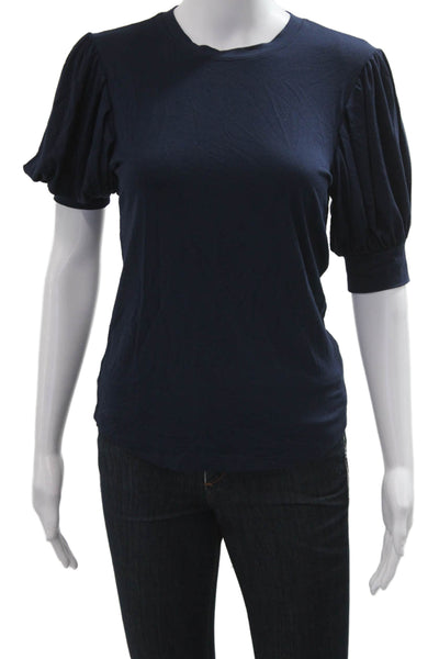 Frame Womens Jersey T-Shirt Dark Blue Crew Neck Short Sleeve Size XS