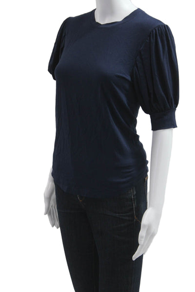 Frame Womens Jersey T-Shirt Dark Blue Crew Neck Short Sleeve Size XS