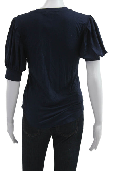 Frame Womens Jersey T-Shirt Dark Blue Crew Neck Short Sleeve Size XS