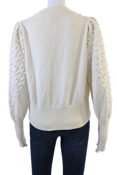 French Connection Womens Pullover Sweater White Crew Neck Long Sleeve Size M