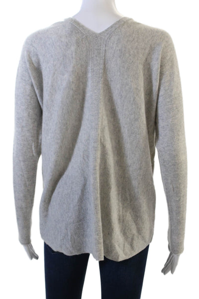 Vince Womens Pullover Sweater 100% Cashmere V Neck Gray Long Sleeve Size S