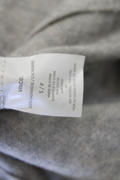 Vince Womens Pullover Sweater 100% Cashmere V Neck Gray Long Sleeve Size S