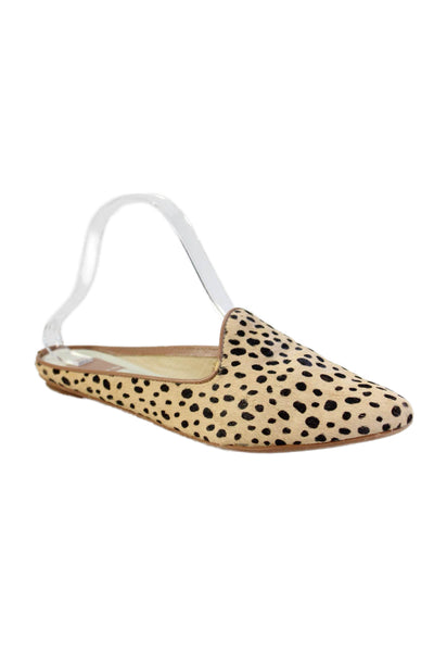 Dolce Vita Women's Round Toe Flat Spotted Dot Mules Sandals Beige Size 6