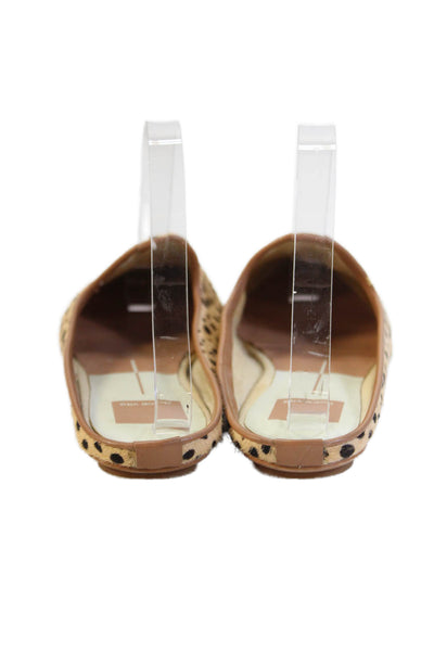 Dolce Vita Women's Round Toe Flat Spotted Dot Mules Sandals Beige Size 6
