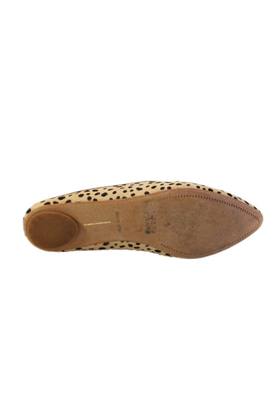 Dolce Vita Women's Round Toe Flat Spotted Dot Mules Sandals Beige Size 6
