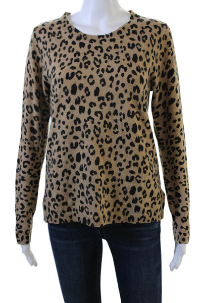 J Crew Women Beige Animal Print Pullover Long Sleeve Size M