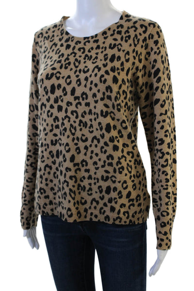 J Crew Women Beige Animal Print Pullover Long Sleeve Size M