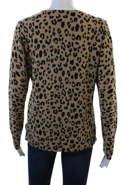 J Crew Women Beige Animal Print Pullover Long Sleeve Size M
