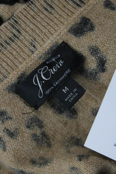 J Crew Women Beige Animal Print Pullover Long Sleeve Size M