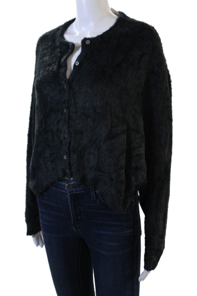 FP One by Free People Unisex Cardigan Black Button 100% Nylon Size S