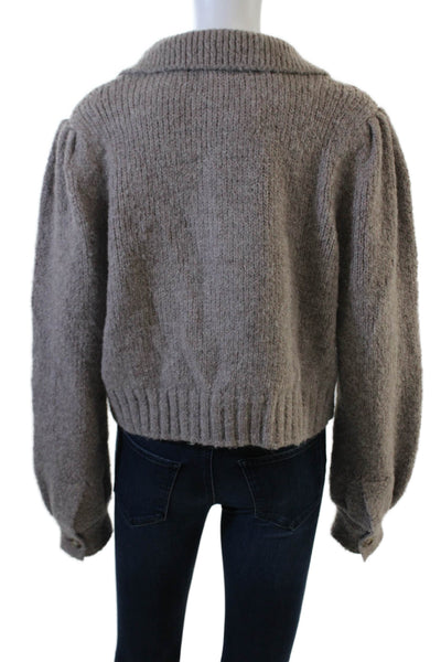 DH Unisex Pullover Collared Classic Gray Sweater Merino Alpaca Size S