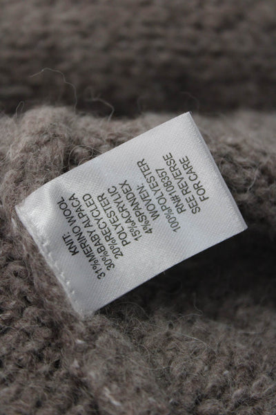 DH Unisex Pullover Collared Classic Gray Sweater Merino Alpaca Size S
