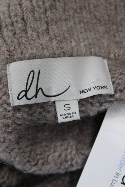 DH Unisex Pullover Collared Classic Gray Sweater Merino Alpaca Size S