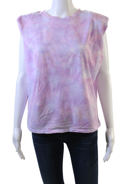 Generation Love Women Sleeveless Basic T-Shirt Pink Cotton Crew Neck Size M