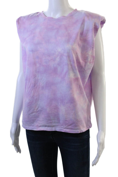 Generation Love Women Sleeveless Basic T-Shirt Pink Cotton Crew Neck Size M