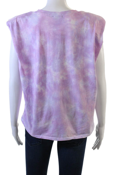 Generation Love Women Sleeveless Basic T-Shirt Pink Cotton Crew Neck Size M
