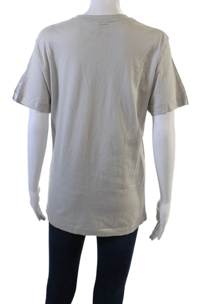 Cynthia Rowley Women Basic Gray Cotton T-Shirt Short Sleeve Crew Neck Size S