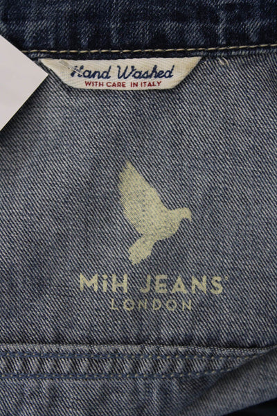 MiH Jeans Womens Collared Cotton Blue Vest Sleeveless Size M