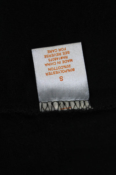 Twenty5A Womens Full-Zip Hoodie Black Long Sleeve Drawstring Grunge Size S