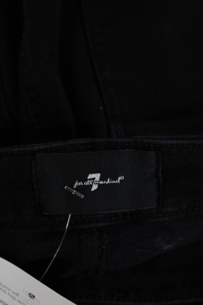 7 For All Mankind Women Mid Rise Black Wool Blend Pants Size 30