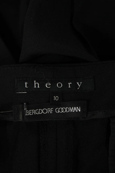 Theory Women Dress Pants Black Classic 96% Wool Size 10