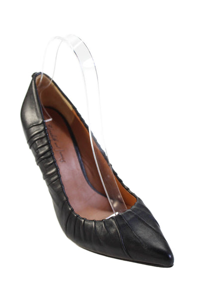 Elizabeth & James Womens Pointed Toe Slip On Heels Black Size 6