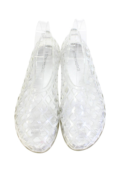 Jeffrey Campbell Womens Textured Slip On Casual Flats Clear Size EUR 37