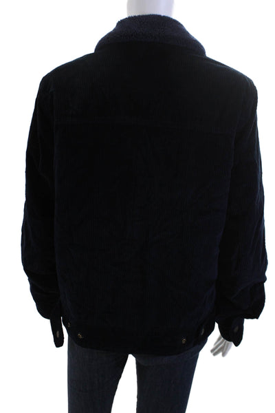 Scotch & Soda Mens Dark Blue Cotton Collared Snap Jacket Size S