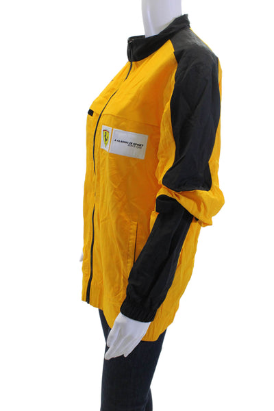 Puma Mens Windbreaker Jacket Black Nylon High Neck Zip Size S