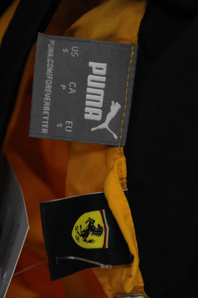Puma Mens Windbreaker Jacket Black Nylon High Neck Zip Size S