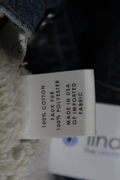 Grlfrnd Womens Bomber Jacket Beige Cotton Button Long Sleeve Size S