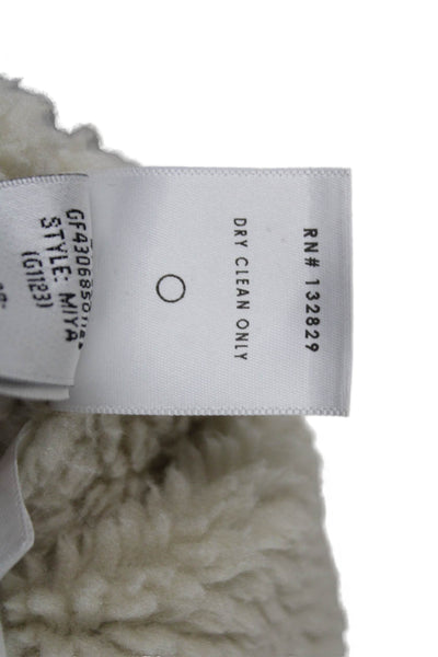 Grlfrnd Womens Bomber Jacket Beige Cotton Button Long Sleeve Size S