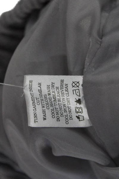 Superdown Womens Puffer Bomber Jacket Gray Striped Zip Long Sleeve Size S