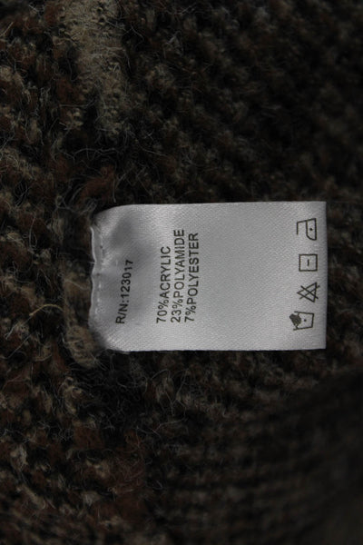 Maude Vivante Women Cardigan Beige Animal Print Collared Long Sleeve Size S
