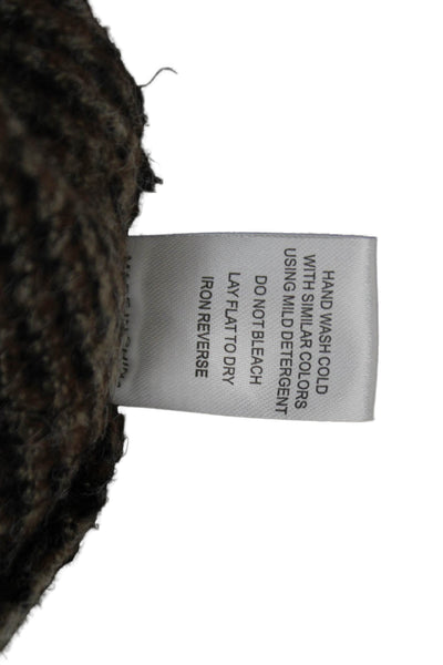 Maude Vivante Women Cardigan Beige Animal Print Collared Long Sleeve Size S