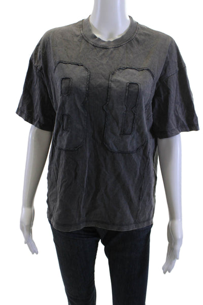 Zara Womens Basic Jersey Tee Dark Gray Short Sleeve Cotton Size S
