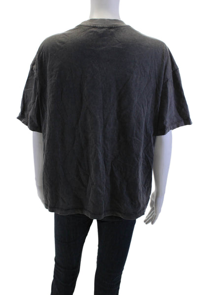 Zara Womens Basic Jersey Tee Dark Gray Short Sleeve Cotton Size S