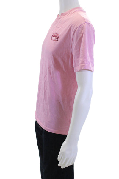 Supply & Demand Mens Pink Graphic Snake Crew Neck Cotton T-Shirt Size S