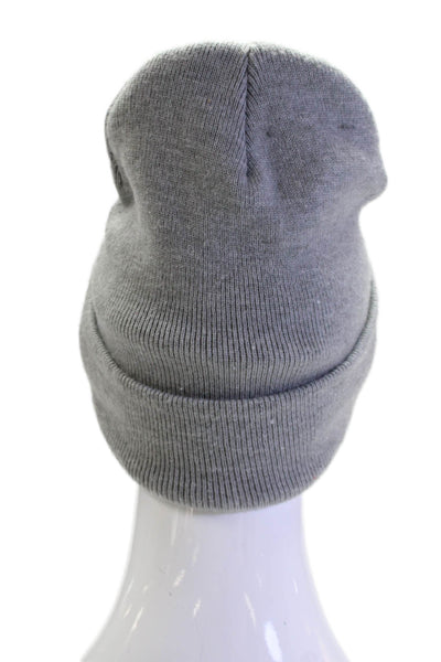 Nike Mens Casual Knit Fold Over Logo Beanie Gray OS