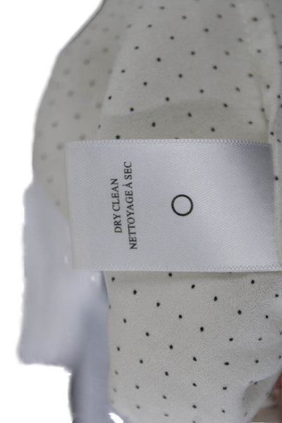 A.L.C. Women Silk Polka Dot High Neck Long Sleeve Button Up Blouse Size 10