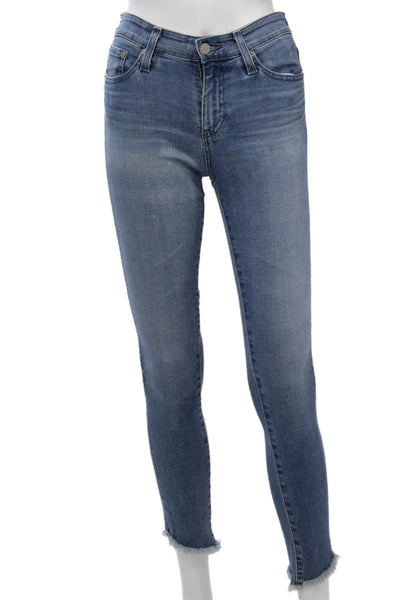 AG Adriano Goldschmied Womens Ankle Skinny Jeans Blue High Rise Petite Size 24