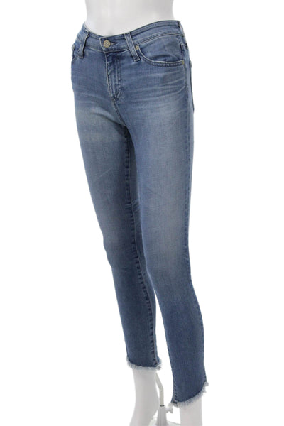 AG Adriano Goldschmied Womens Ankle Skinny Jeans Blue High Rise Petite Size 24