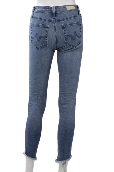 AG Adriano Goldschmied Womens Ankle Skinny Jeans Blue High Rise Petite Size 24