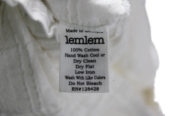 Lemlem Womens Sundress White Cotton Short Sleeve Beach Size M