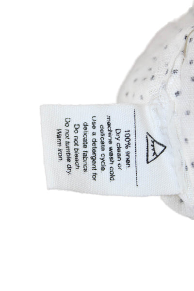 Sleeper Womens White Polka Dot Linen Sundress Short Sleeve Size XL