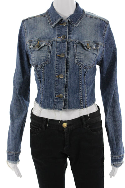 Jet John Eshaya Women Dark Blue Collared Button Jacket 90s Petite Size S