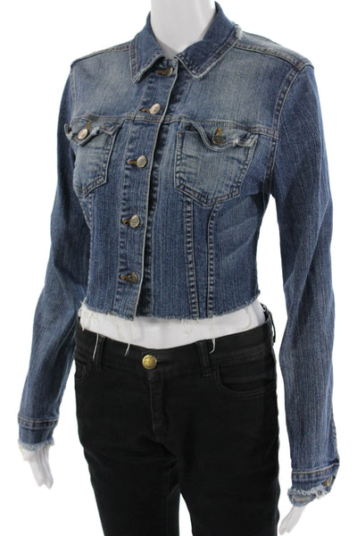Jet John Eshaya Women Dark Blue Collared Button Jacket 90s Petite Size S