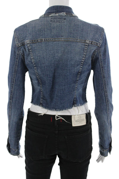 Jet John Eshaya Women Dark Blue Collared Button Jacket 90s Petite Size S