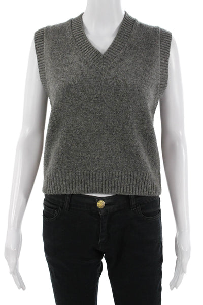 Zara Unisex Gray V-Neck Sweater Vest Sleeveless Size S