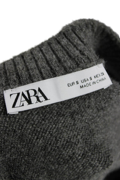 Zara Unisex Gray V-Neck Sweater Vest Sleeveless Size S